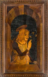 Lignaean Canonical Choir, Inlaid by Giovanni Maria Platina 1484, Superior Stall