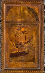 Lignaean Canonical Choir, Inlaid by Giovanni Maria Platina 1484, Superior Stall