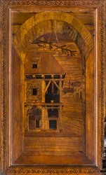 Lignaean Canonical Choir, Inlaid by Giovanni Maria Platina 1484, Superior Stall