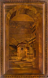 Lignaean Canonical Choir, Inlaid by Giovanni Maria Platina (1484), Upper Stall