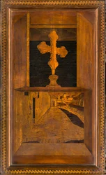 Lignaean Canonical Choir, Inlaid by Giovanni Maria Platina 1484, Superior Stall