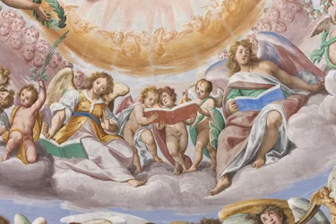 Angels and putti singing (detail)