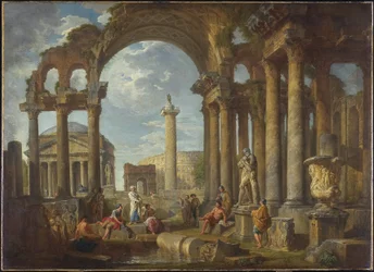 A Capriccio of Roman Ruins with the Pantheon