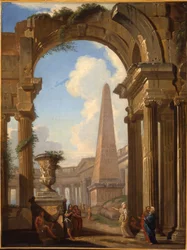 Capricci of Roman Ruins with Figures