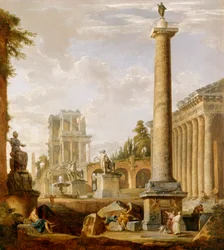 Capriccio of Roman ruins with Trajan