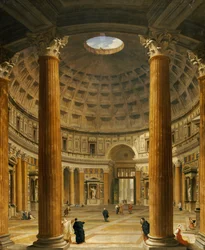 The Interior of the Pantheon, Rome, looking North from the Main Altar to the Entrance, 1732