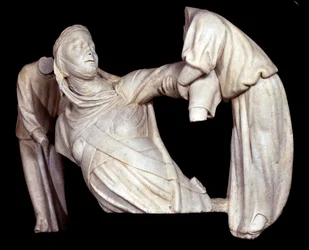 Funerary Monument to Margaret of Brabant Raised in the Air by Two Angels