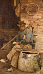 Portrait of Macon (Portrait of a mason), painting by Giovanni Sottocornola (1855-1917), 1891, private collection
