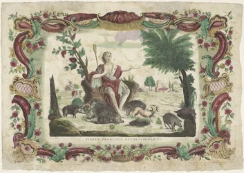The Prodigal Son as a Swineherd Filius Prodigus Qui Pascit Porcos (title on object)