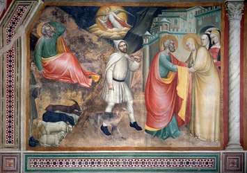 The Life of the Virgin: The Annunciation to Joachim and Meeting with St Anne at the Golden Gate