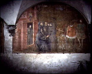 St. Benedict and the Messenger from King Totila, detail from the fresco cycle of the Life of St. Benedict from the Chiostro degli Aranci, c.1430