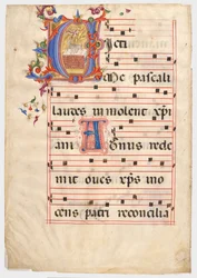 Initial V: The Paschal Lamb on an Altar