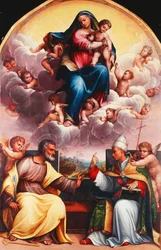 The Madonna and Child in Glory with Saints Peter and Gregory the Great Disputing and Angels