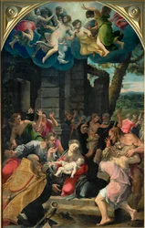 Adoration of the Shepherds with Saint Benedict