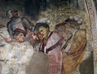 Soldier Wearing Armor and Men Wearing Hats (detail)