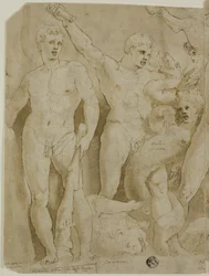 Ancient Sarcophagus Relief with the Labors of Hercules