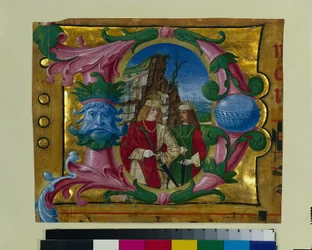 Historiated Initial (D) Excised from a Choir Book: Two Martyr Saints