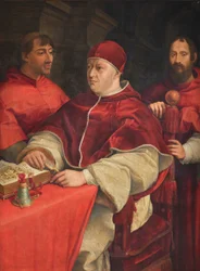 Portrait of Pope Leo X with Cardinals Giulio de