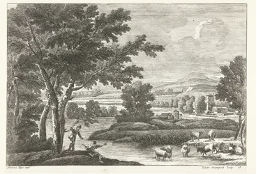 Landscape with Shepherds and Cattle by Water (Italian Landscapes)