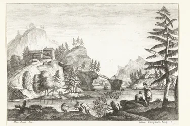 Landscape with River and Figures (series: Italian Landscapes)