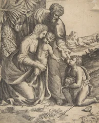 Holy Family with Saint John the Baptist Kneeling at the Right, 1531-76