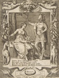 Juno, Mars and Cupid, Set within an Elaborate Frame, from the 