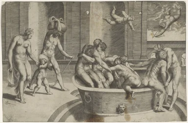 Men and Women in a Large Bathtub