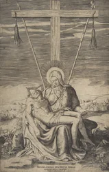 Pieta under the Cross of Golgatha
