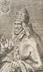 Portrait of Pope Marcellus II, Right Hand Raised Facing Left