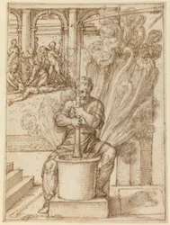 Study for Man Making an Explosion