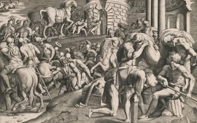 The Trojans Pulling the Wooden Horse into the City
