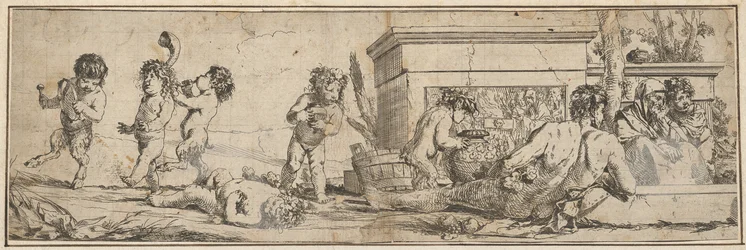 Bacchanal with Infant Satyrs and Putti