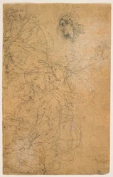 Studies of the Madonna and Child (recto); Kneeling Virgin (verso)