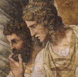 Two Men, Bust Length, Looking Down: a Cartoon for a Tapestry