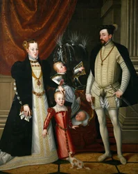 Holy Roman Emperor Maximilian II of Austria 1527-1576 and his wife Infanta Maria of Spain