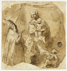 Madonna and Child with Infant John the Baptist and Ecclesiastic Saint