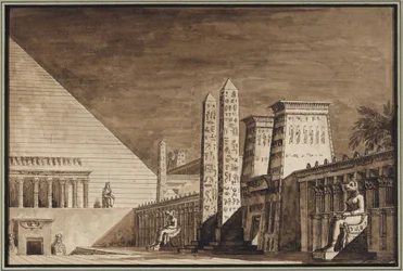 Stage design for the opera Semiramide by Gioachino Rossini