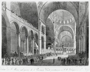 Veneto provinces swear allegiance to Austrian Emperor Francis II in Basilica of San Marco in Venice, May 7