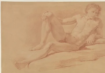 Study of a Half-Reclining, Half-Sitting Boy