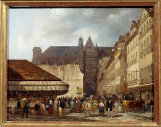 Rue des Prouvaires and the Church of Saint Eustache (Quartier des Halles) in Paris