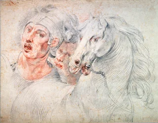 Study of a horse and two Soldiers, early 17th century