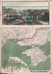 Map of Southern Russia with View of Sevastopol Bay and Its Fortifications