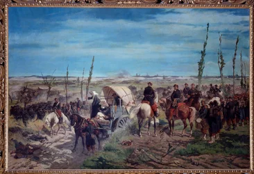 Italian military camp at the battle of Magenta in 1859