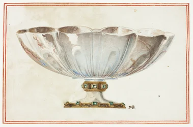 Fluted Bowl with Jeweled Base
