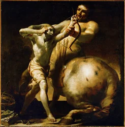 Centaur Chiron Teaches Young Achilles Archery