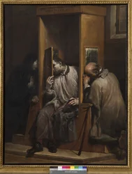 St John of Nepomuk hears confession from the Queen of Bohemia, 1729-41
