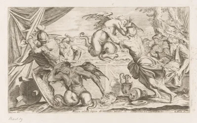 Aeneas and His Companions Fighting the Harpies (series title: The Wanderings of Aeneas)