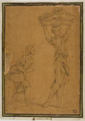 Two Boys Carrying Baskets