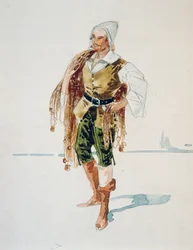 Costume for Barnabas in Act III of La Gioconda by Amilcare Ponchielli, sketch by Giuseppe Palanti