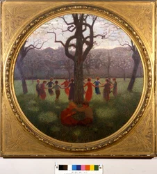 Girotondo or the Spring Idyll: the Round Dance or the Idyll of Spring. Painting by Giuseppe Pellizza da Volpedo (1868-1907)